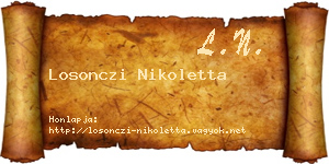 Losonczi Nikoletta névjegykártya